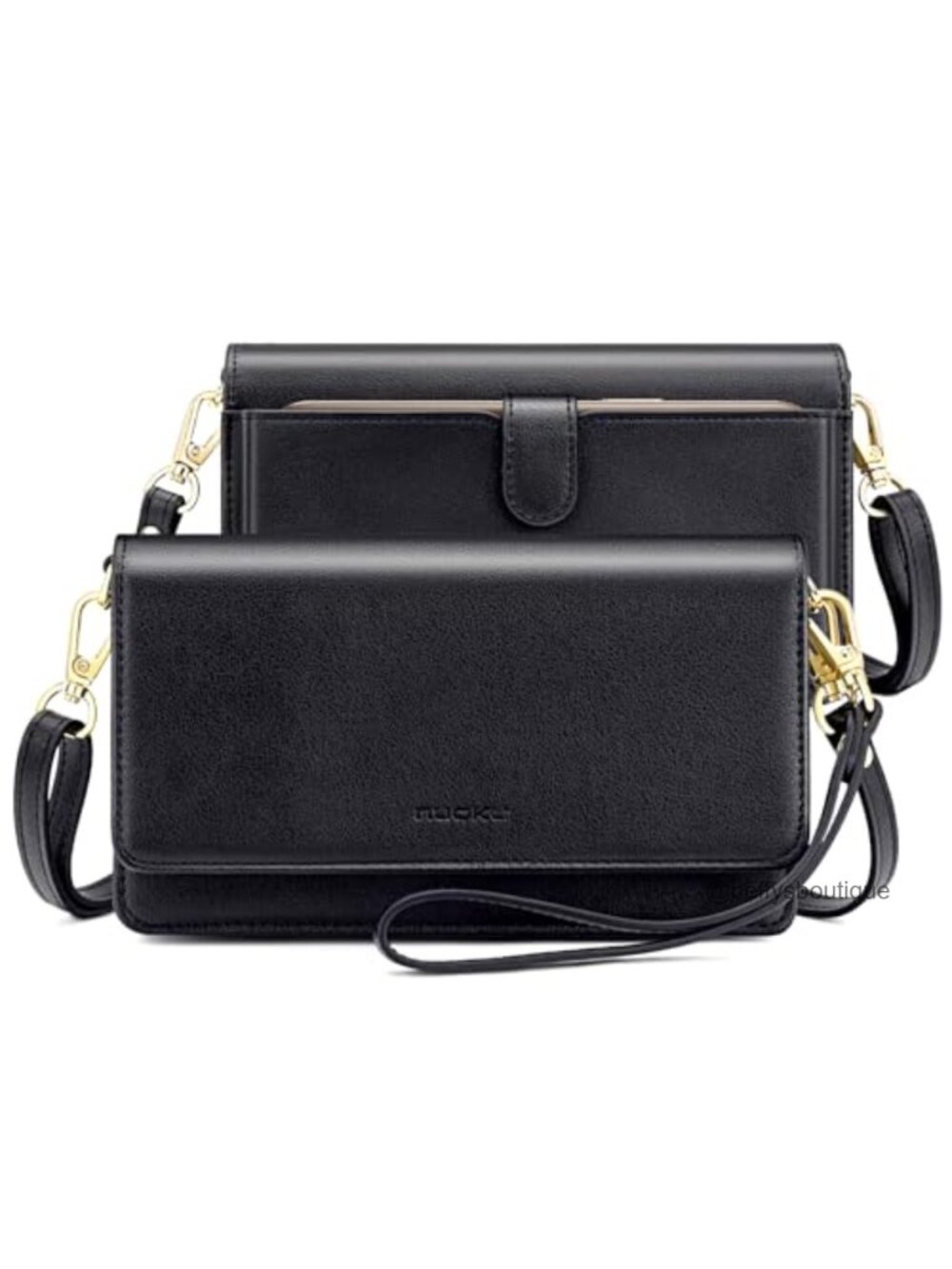 RFID Crossbody Bag Wallet Purse Wristlet Shoulder Strap Synthetic Leather